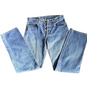 Levi's 501 xx Denim Jeans, Made in USA, Blue Button Fly Size 32/34